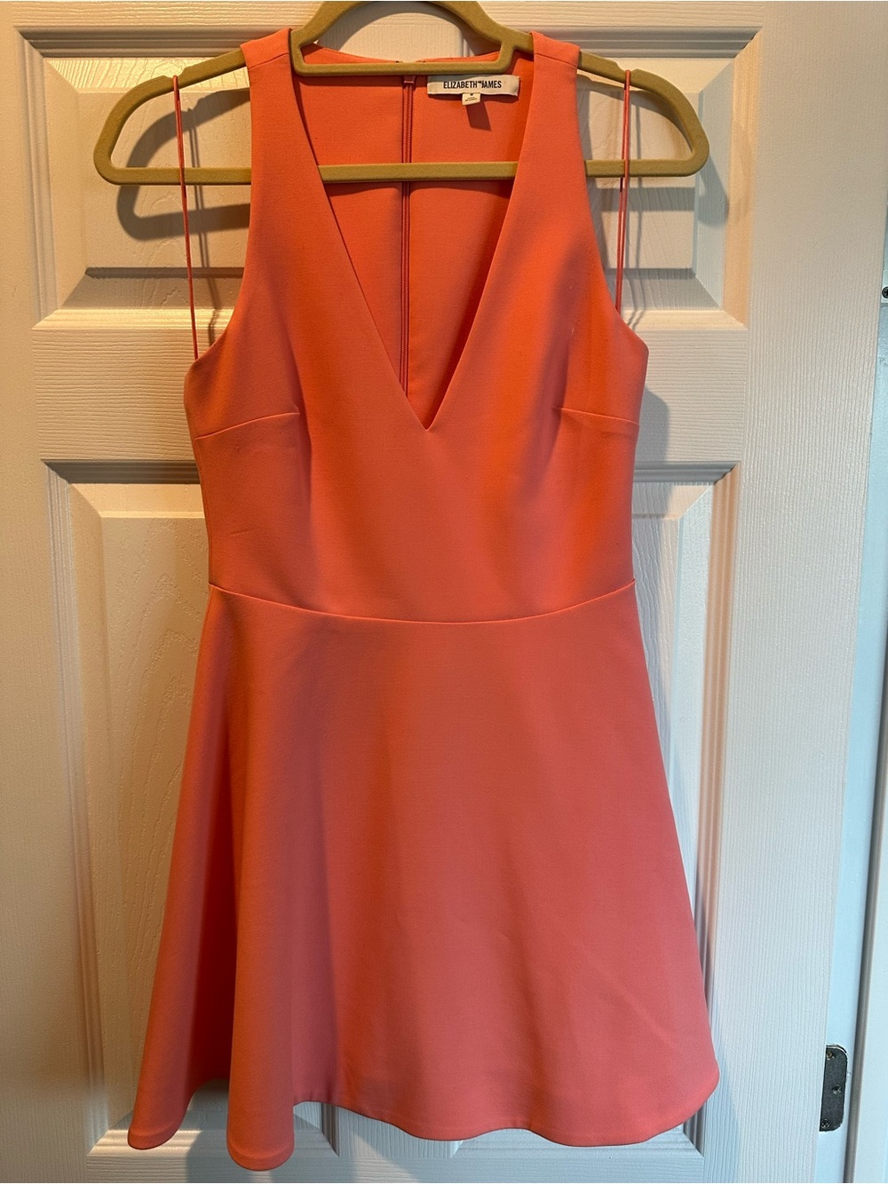Elizabeth and James Coral Sleeveless V-Neck Mini Dress